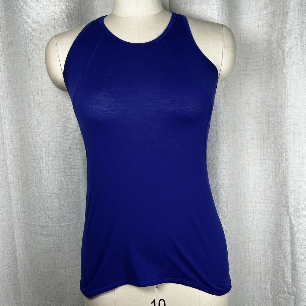 Athleta Women's Racerback Tank Top Open Back Royal Blue Size XS Workout Yoga